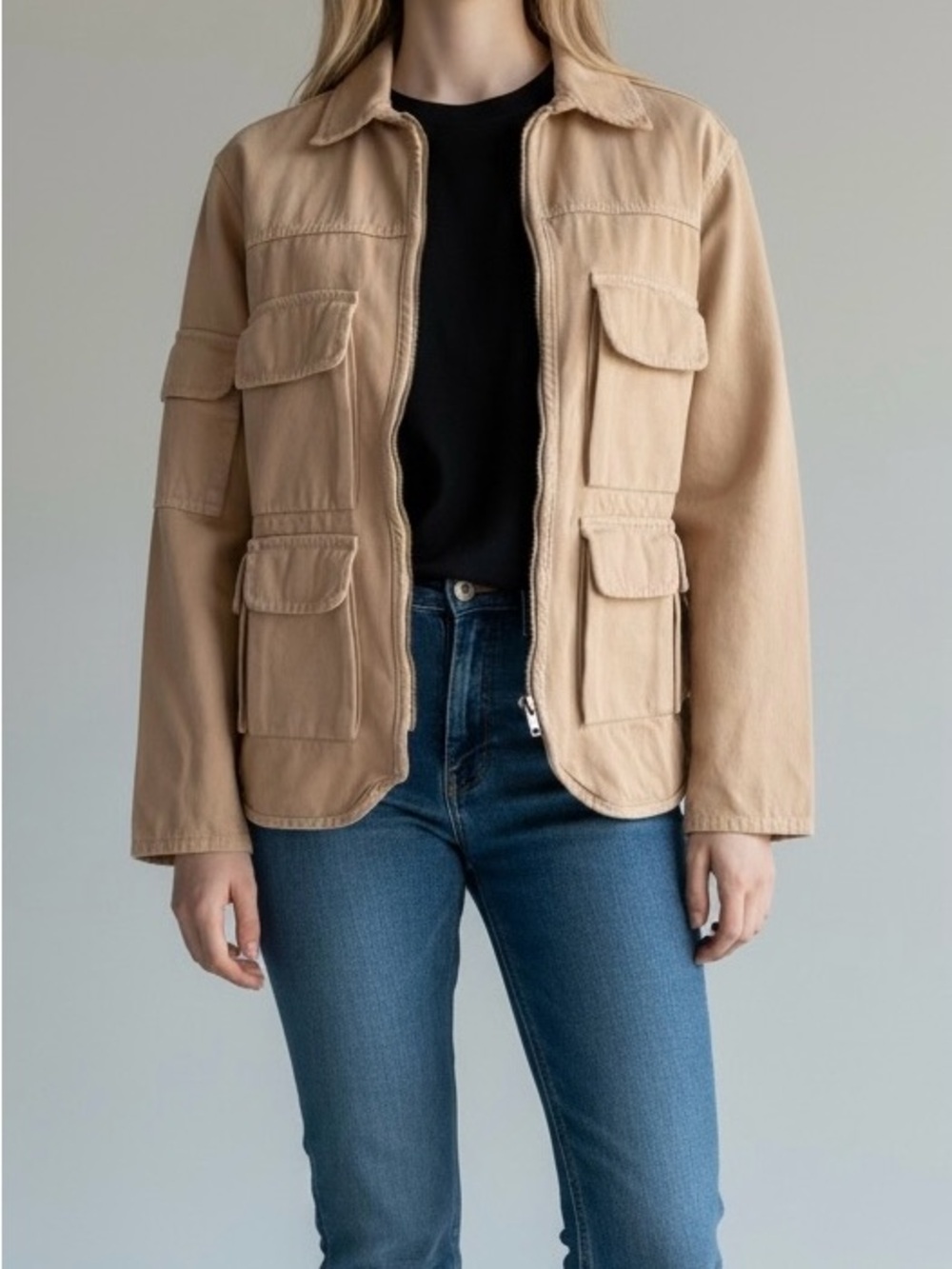 H&M Denim Tan Utility Jacket